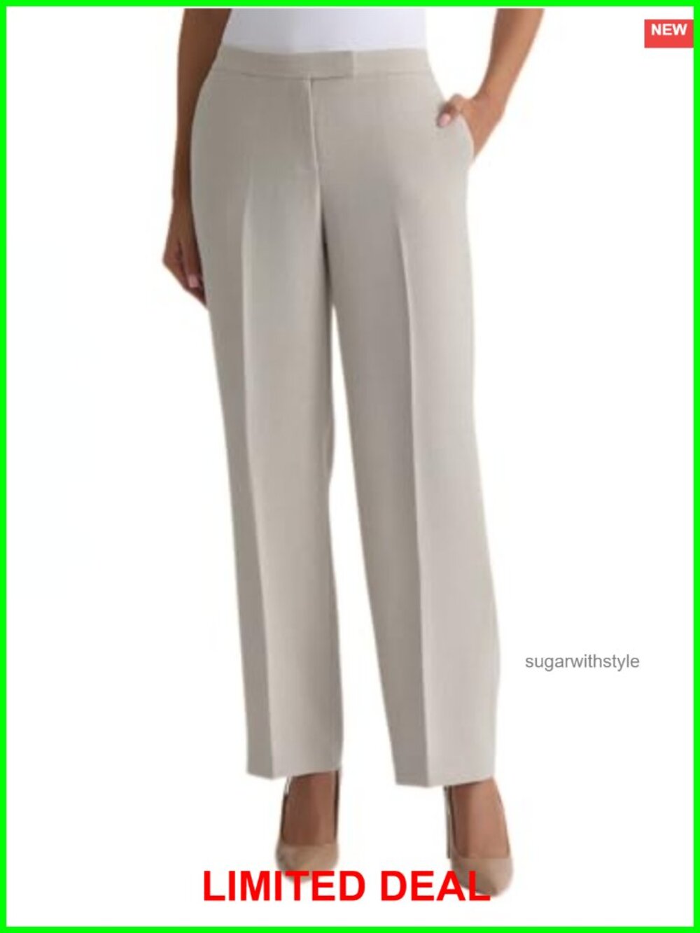 Kasper Pebble Crepe Trouser Pants for Work - Women's Tailored Dress Pants
